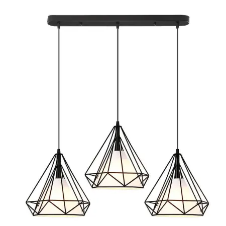 Leishi NVC Nordic modern minimalist round restaurant lamp bedroom bar creative geometric atmosphere 3-head restaurant lamps