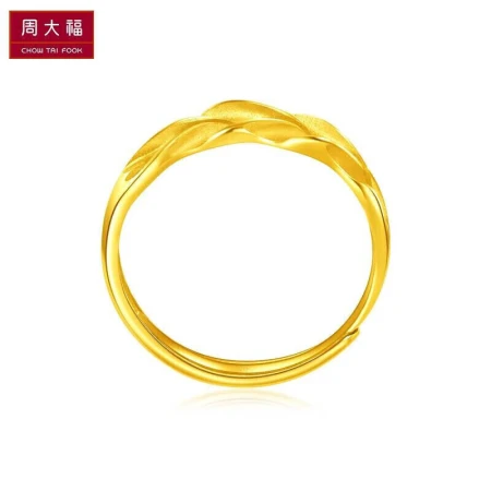 Zhou Dafu Spike Ping An Ripple Wheat Spike Open Ring Double-layer Gold Ring Pure Gold Women's Ring Work Fee 108 Valuation F221324 About 3.25g