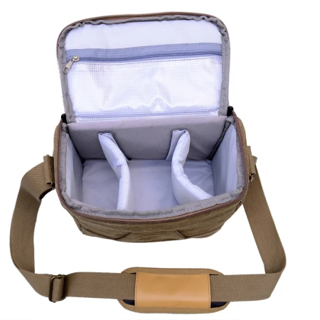 Camera bag men's and women's SLR micro-single camera bag Sudiro single shoulder suitable for 650D800D700D750D850D200D khaki