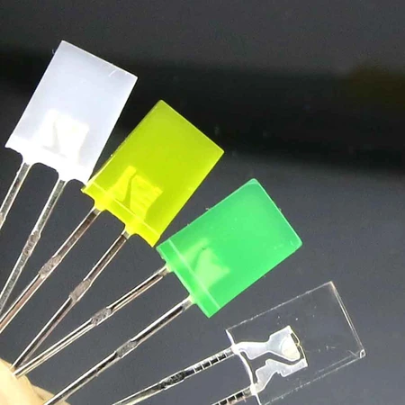 千水星方形led 彩色led灯珠发光二极管diy电子制作配件红黄蓝绿白模型车灯1包 红光10只