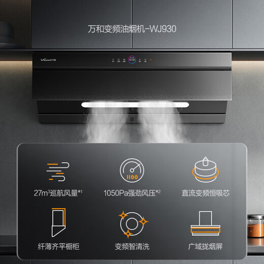 
Vanward side suction range hood, sky curtain opening and closing, 27m high suction force, 1050Pa high wind pressure, DC frequency conversion, wave intelligent control, one-key intelligent cleaning, first-level energy efficiency CXW-368-WJ930