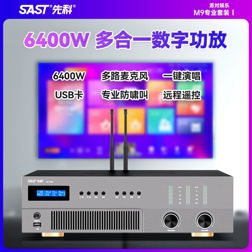 先科M9家庭ktv音响套装卡包音箱全套卡拉ok家用点歌触摸屏功放一体机新款高端家用唱歌KTV唱歌设备全套 【热卖】12吋三分频+双12吋炮+500G点歌机