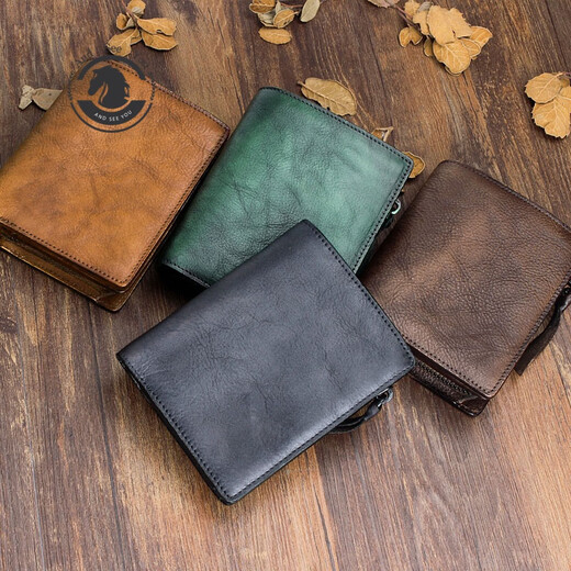 Andseeyou Brand кошелек Men Men Short Certifice Card Bag Вертикальный кошелек подлинный кожаный сцепление
