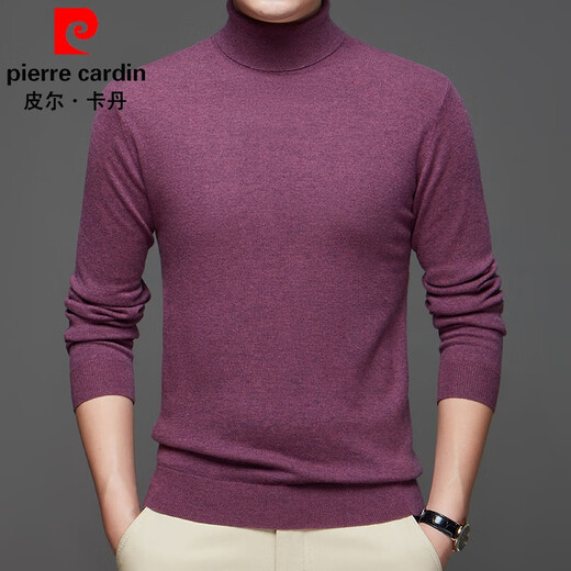 Pier Cardin 100% Cardigan Men d'automne et d'hiver Coltre à col roulé mince Pull Pull polyvalent Pullaire Black 175