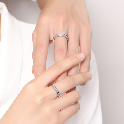 MZMZ platinum couple ring pt950 platinum closed men's ring frosted tail ring Double Eleven birthday gift for girlfriend, light luxury model - time-worn ring (remarks)