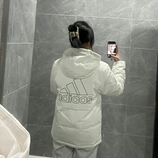 Adidas Down Jacket El nuevo estilo de estilo para hombres y la chaqueta casual con capucha informal y cómoda IZ4884 White/70% Duck Down L