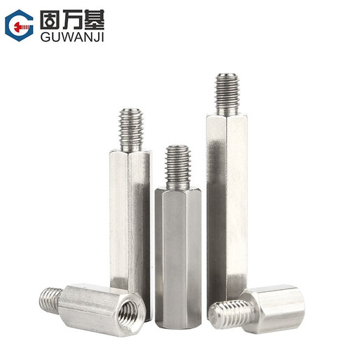 Guwanji 304 stainless steel single-head hexagonal stud single-pass support isolation column chassis motherboard copper column screw connection column M4x16+6 5 pieces