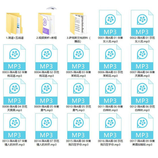 Demostración USB de acompañamiento de saxofón + Puntuación simple + Video de enseñanza 684 High Pitch E-Down en la unidad flash USB Classic Popular Saxophone Acompanimento USB 684 PCS 684 PCS 684 PCS