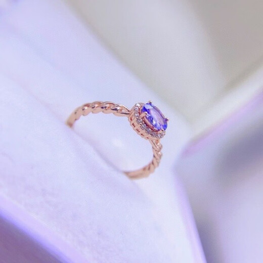 Luxurious, fashionable and sweet S925 sterling silver inlaid with sparkling natural tanzanite fine diamond open ring for women, versatile tanzanite ring with adjustable opening