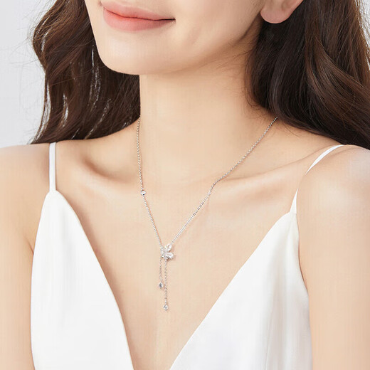 Fanci Fan Qi's Dance of Butterfly Tassel Necklace Women's Clavicle Chain Light Luxury High-end Gift Birthday Gift for Girlfriend