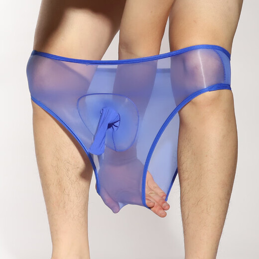 Zi Jiafu men's underwear self-pussing sexy inserts can lick one sexy shiny, transparent and separate JJ elephant big shorts, black opening [One size 80-155 Jin [Jin equals 0.5 kg]]
