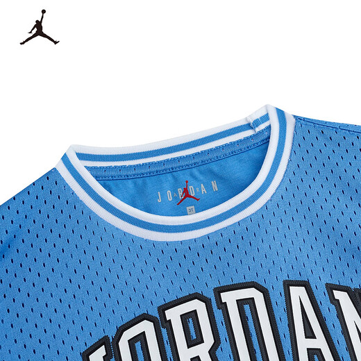 NIKE JORDAN Nike AJ children's clothing for boys and girls summer vacation two-piece short T-shirt 024 new breathable children's short-sleeved moss blue 110 /52 (4T) recommended height 98-104