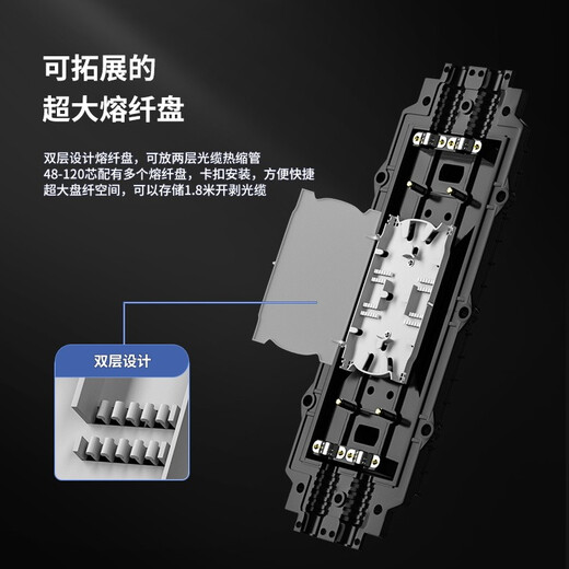 通信汪（CommKing）光缆接头盒24芯熔接包 卧式光纤接续包2进2出熔纤熔接盒对接包室外架空防水地埋 FOC-2224