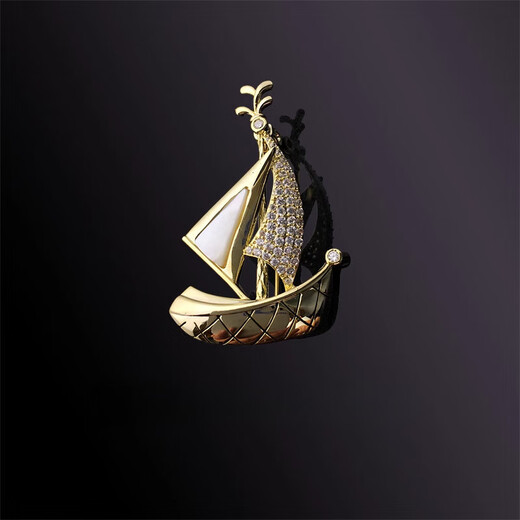 Shijun (SHIJUN) men's brooch men's suit luxury brand brooch sailing corsage brooch personalized suit accessories light yellow