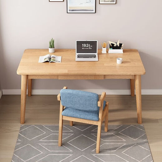 Gongding living room all solid wood desk oak computer table home bedroom simple desk study table drawer table writing table simple single table 60*40*75