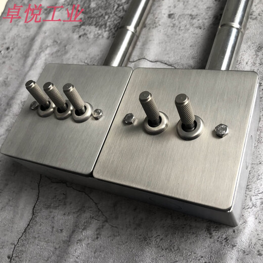 PIALT industrial style lever switch stainless steel panel concealed retro can be exposed to the wire tube open line one open dual control two open dual control (single/double control universal)