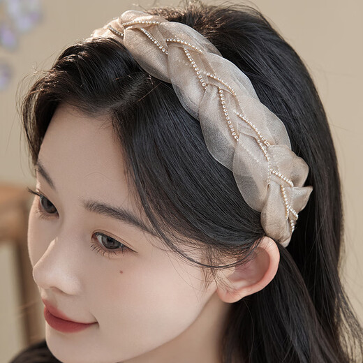 Chimera (CHIMERA) fashionable Korean hair band headband going out crushed hair face wash headband hair accessories headband hair apricot girl birthday gift