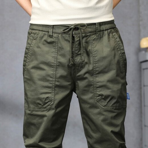 Pantalones de trabajo de longitud de pie de Gu Xiansen Pantalones de gran tamaño de gran tamaño y otoño Pantalones Harem Harem Harem Pantalones largos de hombres Khaki 679 [Estilo delgado] 38 [Peso 185-200 Jin [Jin equivale a 0.5 kg]]