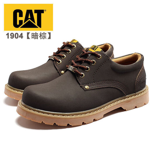 卡特 CAT男鞋经典马丁靴低帮厚底户外工装大学时尚大头皮鞋大黄靴 41