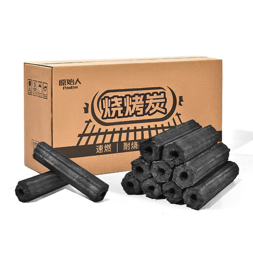 Primitive charcoal household smokeless barbecue charcoal fruit charcoal winter quick-burning bamboo charcoal special charcoal pure fruit charcoal-5Jin Jin equal to 0.5kg with ignition block + carbon clip