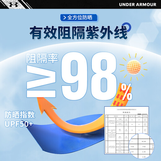 安德玛（Under Armour）防晒面罩男骑行冰丝面巾围脖套魔术头巾女防风尘骑车装备 蓝色