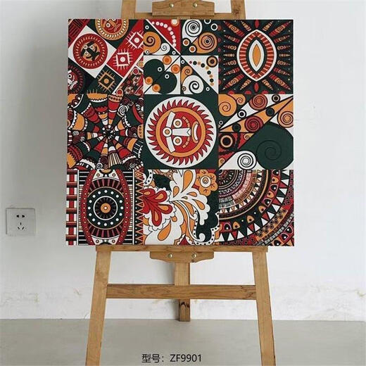 Bohemian Thangka Tile Balcony Brick 600x600 Milk Tea Mope Shop Parquet Tiles Индийский этнический стиль ZF9902 (обратитесь к обслуживанию клиентов, прежде чем разместить заказ)