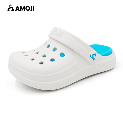Amoji модные брендовые дыры обувь детские тапочки сандалии детские пляжные туфли с водонепроницаемой и не скользящей толстой подошвой для мужчин и женщин. Белый/Ледяной синий белый белый цвет 37 230 мм