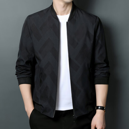 
Jinba middle-aged and young spring men's jacket spring and autumn 2024 new middle-aged dad casual jacket K12123 dark green 2XL 185