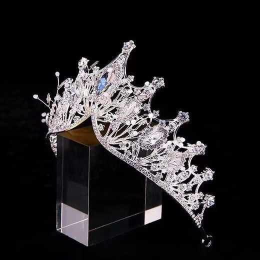 Vicary Crown Tiara Bride Wedding Dress Accessories Crystal Princess Crown Wedding Hair Accessory Ceremony Adult Ceremony Birthday Crown Silver