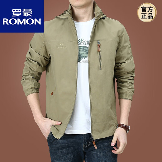 罗蒙（ROMON）户外男士外套秋冬季2025新款中年男装秋装上衣服加绒夹克男春秋厚 9898卡其 加 绒款 M