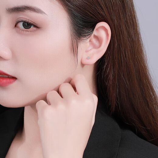 Trendy Acer modern PT950 platinum earrings for women, fashionable commuting, birthday gift for girlfriend, priced, one pair, about 0.65g