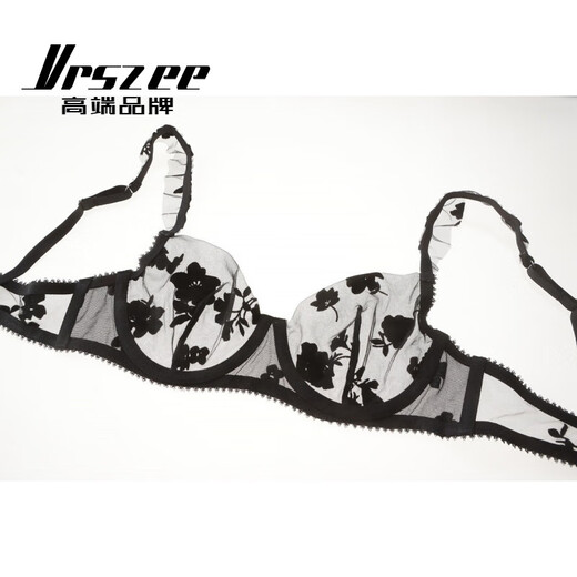 
VRSZEE high-end brand underwear for women with thin embroidered lace bra set on bra tempting underwear bikini black suit 85C