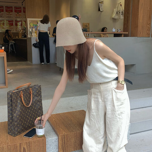 Jincheng Japanese face-covering knitted milk silk breathable dome fisherman hat autumn and winter foldable soft sunbasin hat MZ613 Mocha color M(56-58cm)