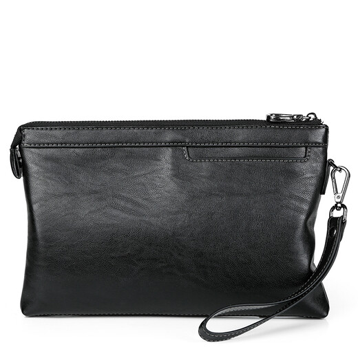 Binli Kangaroo men's handbag business soft leather trendy envelope bag men's casual large capacity clutch bag men's thin model 1909 black small 1909
