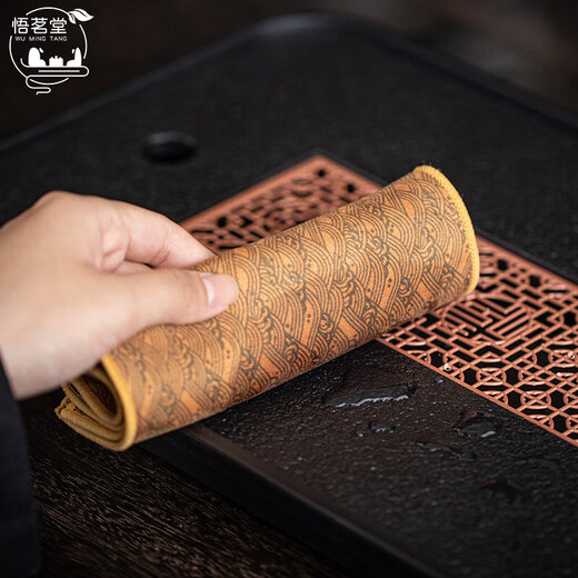 Wu Ming Tang high-end tea towel, Chinese style, high quality absorbent tea cloth, Taiwan brocade tea mat, special cleaning tea cloth for dry soaking