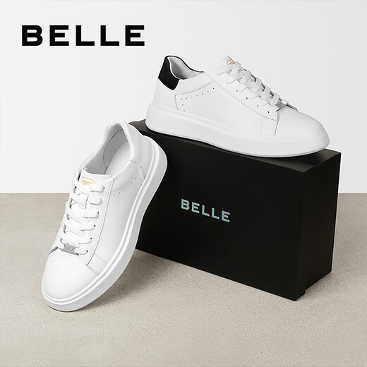 Belle Star Herrenschuhe Sommer High-End White Series Dick-Soled Small White Schuhe Casual Board Schuhe A1387AM4 Weiß/Schwarz 40 (250 mm)