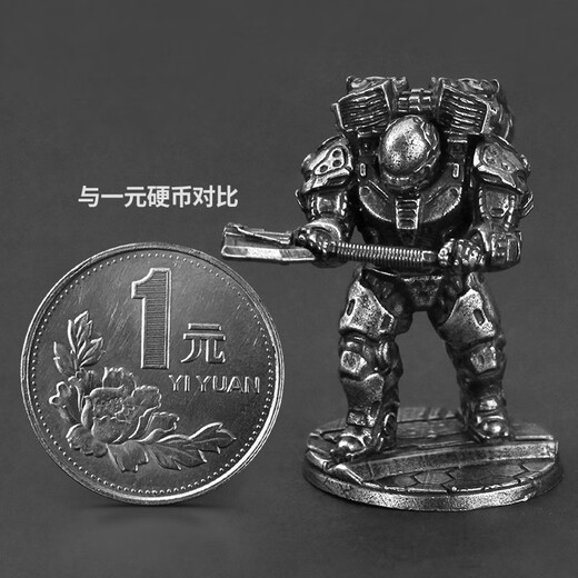 CLCEY赛博朋克桌面摆件 科技感D金属未来科技赛博朋克风格兵人模型玩具 098-48ACT-9848白铜实心