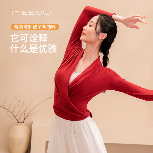 Meesu Yoga outer cover-up women's strappy Pilates autumn and winter Zen fitness top lightweight bloomers yoga pants Liuyun White + Mushan Purple Suit S