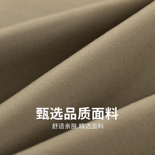 Dancing with the wolf [DP free ironing] stretch cotton casual pants for men 2025 summer new business solid color breathable straight trousers 4033 khaki 701-summer style 32