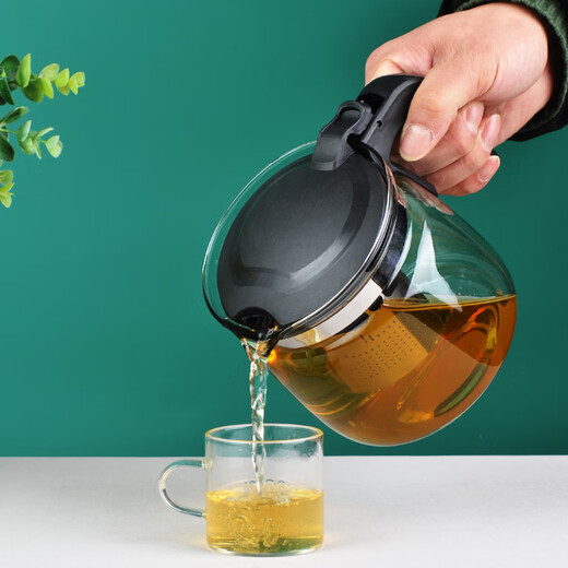 Thermal tea bar machine, thermal insulation glass kettle, water dispenser, universal health pot, teapot, high temperature-resistant accessories, hot water kettle 12004L 1200ML, no open cover + 4 lotus cups