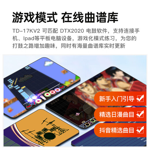 罗兰（Roland）电子鼓TD17KV2/17KVX2架子鼓成人专用电鼓考级专业级高端舞台演出 5鼓4镲 17KV2+礼包