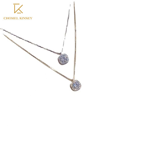 CHOMEL KINSEY Light luxury exquisite moissanite diamond pendant necklace women's high-end 925 silver clavicle chain as a Valentine's Day gift for your girlfriend, silver
