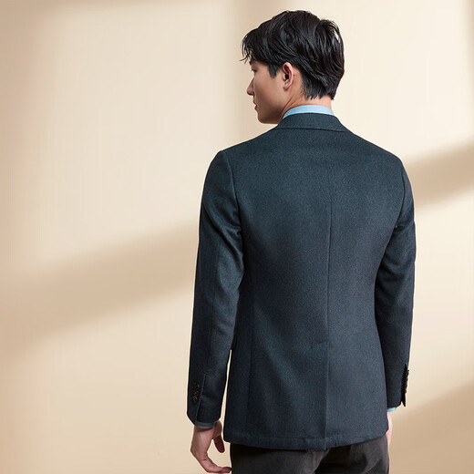 报喜鸟商务正装西服厚款男便西单开叉羊毛外套EBU227031U蓝46A