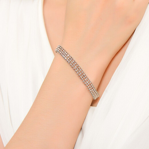 Yuan Shengfu's new PT950 high-quality fashion transfer beads platinum bracelet, shiny large platinum bracelet, 13.25 grams, length 16-18CM