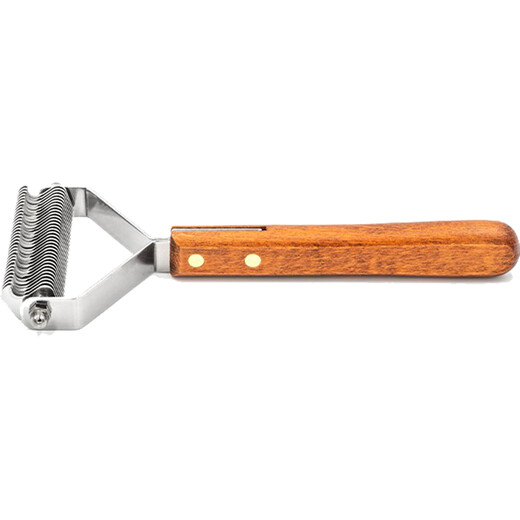 Robbie dog comb, pet fluff comb, knot-opening and shaving knife, bottom rake, y-shaped ragdoll cat floating hair, golden retriever Teddy, sparse teeth - 12 teeth (Teddy Bichon Garfield)