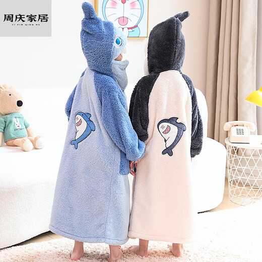 Miaopule Class A Autumn and Winter Thickened Children's Bathrobe Boys Ultraman Bath Towel Cloak Can Wear Winter Thickened Children's Nightgown Method Green-Eyed Monster Fruit Green Thickened Coral Velvet Size 18 Recommended 140-155cm