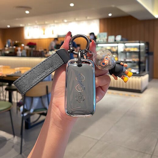 Tucker is suitable for 2024 Wuling Hongguang mini Macaron third generation key cover gb mini s/s3 Jiachenxing Wuling A style gray with silver ring buckle