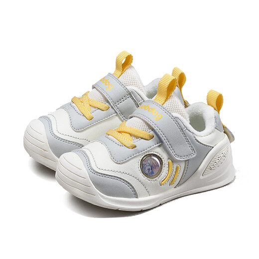 Babu Dou Baby Shoes Winter Style Plus Velvet Warm Cotton Shoes Soft Sole Functional Toddler Shoes Two Cotton Shoes Galaxy Gray 18