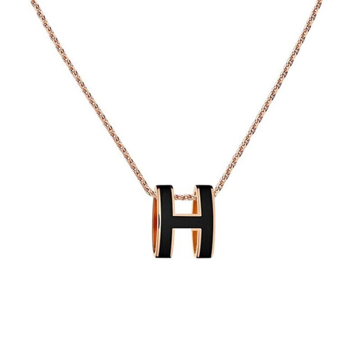 爱马仕（Hermes） 女士Pop H椭圆立体吊坠镀玫瑰金项链 白色H1479 白色H147991FO49
