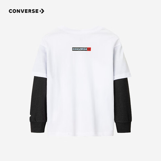 Converse [Transformers Joint Marke] Converse Children's Clothing Autumn Base Hemd Jungen Langarm T-Shirt CNVB-FF-G693 Pure White 140 /68 [Vorgeschlagene Höhe 128-140 cm]